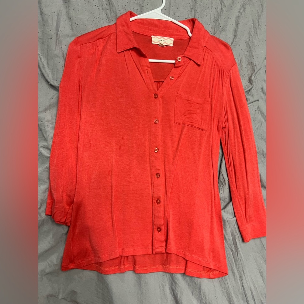 Pink rose small button up shirt